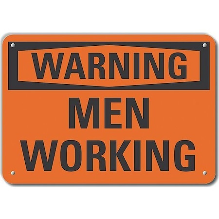 Lyle Warning, Men Working, 14 in W x 10 in H, Horizontal Rectangle, Aluminum, LCU6-0078-RA_14X10 LCU6-0078-RA_14X10