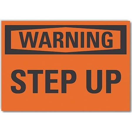 Lyle Steps Warning Label, 3 1/2 in H, 5 in W, Polyester, Horizontal Rectangle, , LCU6-0072-ND_5X3.5 LCU6-0072-ND_5X3.5