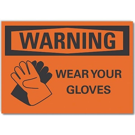 Lyle Hand  Warning Reflective Label, 3 1/2 in Height, 5 in Width, Reflective Sheeting, English LCU6-0062-RD_5X3.5