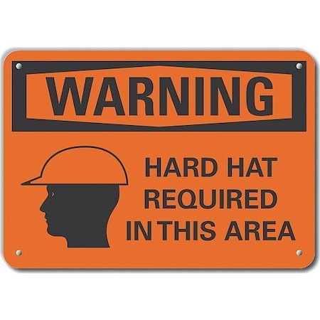 Lyle Plastic Hard Hat Warning Sign, 10 in Height, 14 in Width, Plastic, Horizontal Rectangle, English LCU6-0063-NP_14X10