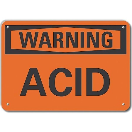 Lyle Aluminum Acid Warning Sign, 10 in Height, 14 in Width, Aluminum, Horizontal Rectangle, English LCU6-0069-NA_14X10