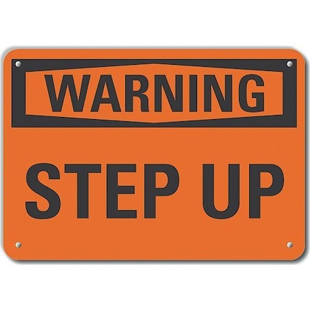 Lyle Reflective Steps Warning Sign, 10 in H, 14 in W, Aluminum, Horizontal Rectangle, LCU6-0072-RA_14X10 LCU6-0072-RA_14X10