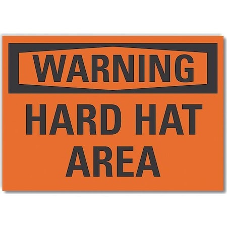 Lyle Hard Hat Warning Reflective Label, 3 1/2 in Height, 5 in Width, Reflective Sheeting, English LCU6-0083-RD_5X3.5