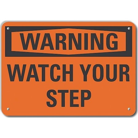 Lyle Plastic Steps Warning Sign, 10 in H, 14 in W, Plastic, Horizontal Rectangle, LCU6-0088-NP_14X10 LCU6-0088-NP_14X10