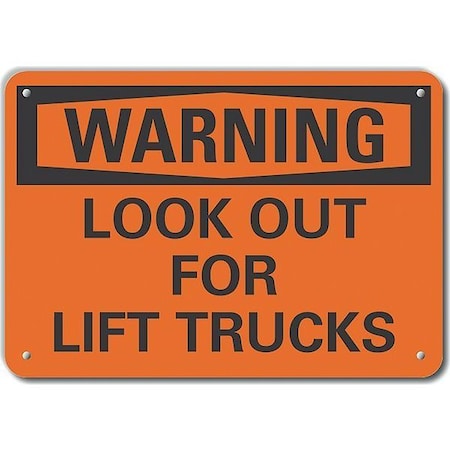 Lyle Plastic Lift Truck Traffic Warning Sign7 in H10 in WVertical Rectangle, LCU6-0102-NP_10X7 LCU6-0102-NP_10X7