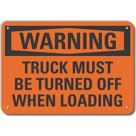Lyle Reflective Loading & Unloading Warning Sign, 7 in H, 10 in W, Aluminum, English, LCU6-0126-RA_10X7 LCU6-0126-RA_10X7