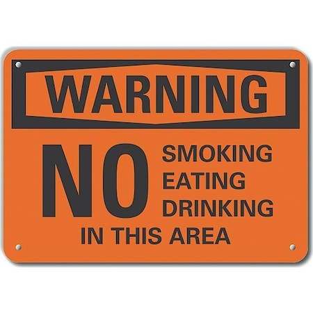 Lyle Aluminum No Smoking Warning Sign, 10 in Height, 14 in Width, Aluminum, Horizontal Rectangle LCU6-0131-NA_14X10