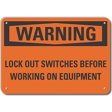 Lyle Aluminum Lockout Tagout Warning Sign, 10 in Height, 14 in Width, Aluminum, Horizontal Rectangle LCU6-0145-NA_14X10