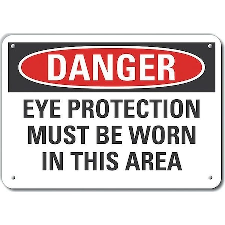 Lyle Decal, Danger Eye Protection, 14 x 10", Sign Shape: Rectangle LCU4-0589-NA_14X10