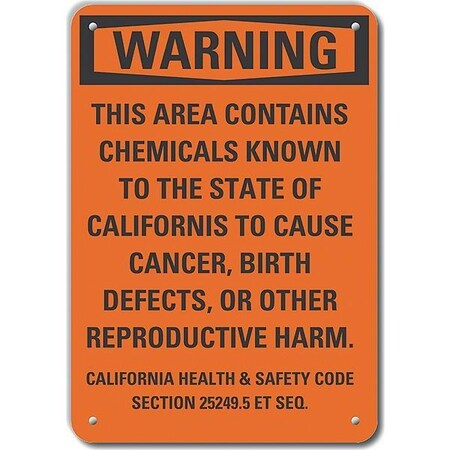 Lyle Reflective  Chemicals Warning Sign, 10 in Height, 7 in Width, Aluminum, Horizontal Rectangle LCU6-0166-RA_10X7