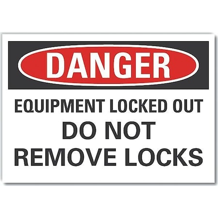 Lyle Lockout Tagout Danger Label, 3 1/2 in Height, 5 in Width, Polyester, Horizontal Rectangle, English LCU4-0586-ND_5X3.5