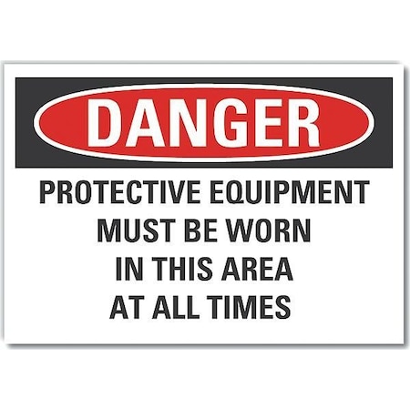 Lyle Ppe  Danger Label, 10 in Height, 14 in Width, Polyester, Horizontal Rectangle, English LCU4-0674-ND_14X10