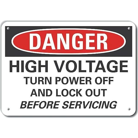 Lyle Decal, Danger High Voltage, Plastic, 10x7", LCU4-0669-NP_10X7 LCU4-0669-NP_10X7