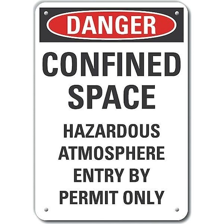 Lyle Decal, Danger Confined Space, 14 x 10", LCU4-0664-RA_14X10 LCU4-0664-RA_14X10