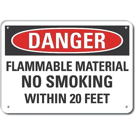 Lyle Aluminum Flammable Material Danger Sign, 7" H, 10" W, Vertical Rectangle, LCU4-0611-NA_10X7 LCU4-0611-NA_10X7
