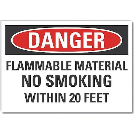 Lyle Decal, Danger Flammable Gas, Reflective, 10 x 7", 7" H, 10" W, Reflective Sheeting, LCU4-0611-RD_10X7 LCU4-0611-RD_10X7