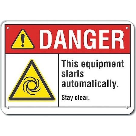 Lyle Danger Sign, 10 in Height, 14 in Width, Aluminum, Horizontal Rectangle, English LCU4-0025-RA_14X10