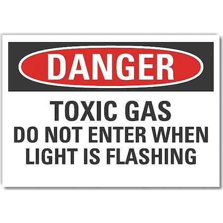 Lyle Toxic Materials Danger Label, 7 in H, 10 in W, Polyester, Vertical Rectangle, LCU4-0619-ND_10X7 LCU4-0619-ND_10X7