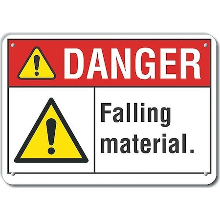 Lyle Alum Danger Falling Material, 10"x7", LCU4-0072-NA_10X7 LCU4-0072-NA_10X7