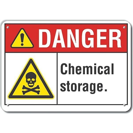 Lyle Plastic Chemicals Danger Sign, 7 in H, 10 in W, Vertical Rectangle, LCU4-0037-NP_10X7 LCU4-0037-NP_10X7