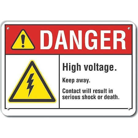 Lyle Alum Danger High Voltage Keepout, 14"x10", Sign Legend Text Color: Black LCU4-0043-NA_14X10
