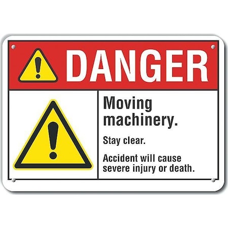 Lyle Danger Sign, 10 in Height, 14 in Width, Aluminum, Horizontal Rectangle, English LCU4-0055-NA_14X10