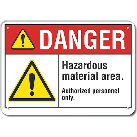Lyle Reflective Hazardous Materials Danger Sign, 10 in H, 14 in W, English, LCU4-0060-RA_14X10 LCU4-0060-RA_14X10