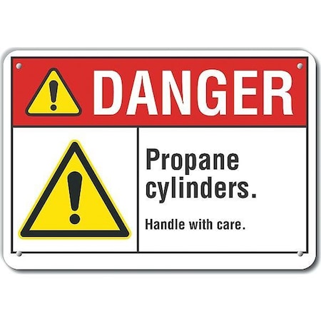 Lyle Aluminum Propane Danger Sign, 10 in H, 14 in W, Horizontal Rectangle, English, LCU4-0061-NA_14X10 LCU4-0061-NA_14X10