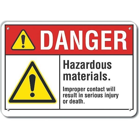 Lyle Plastic Hazardous Materials Danger Sign, 7 in H, 10 in W, Vertical Rectangle, LCU4-0063-NP_10X7 LCU4-0063-NP_10X7