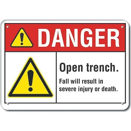 Lyle Danger Sign, 10 in H, 14 in W, Aluminum, Horizontal Rectangle, English, LCU4-0079-RA_14X10 LCU4-0079-RA_14X10