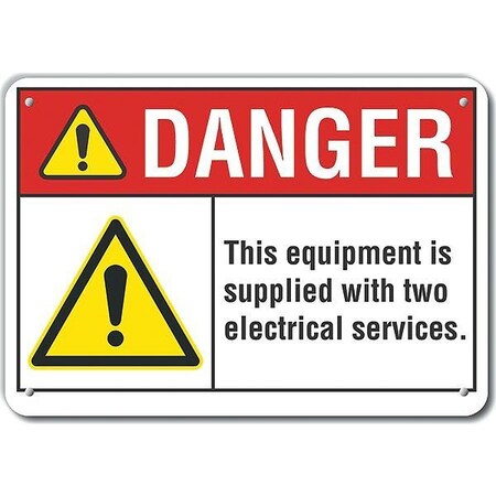 Lyle Reflective  Electrical Hazard Danger Sign, 7 in Height, 10 in Width, Aluminum, Vertical Rectangle LCU4-0081-RA_10X7