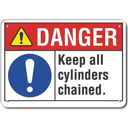 Lyle Aluminum Cylinder Handling Danger Sign, 10 in H, 14 in W, Horizontal Rectangle, LCU4-0084-NA_14X10 LCU4-0084-NA_14X10