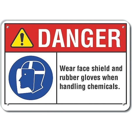 Lyle Plastic Eye & Hand  Danger Sign, 7 in Height, 10 in Width, Plastic, Vertical Rectangle, English LCU4-0094-NP_10X7