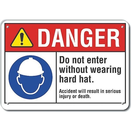 Lyle Reflalum Danger Do Not Enter, 14"x10", Sign Background Color: White LCU4-0095-RA_14X10