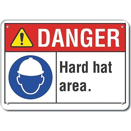 Lyle Alum Danger Hard Hat Area, 14"x10", Width: 14 in LCU4-0096-NA_14X10