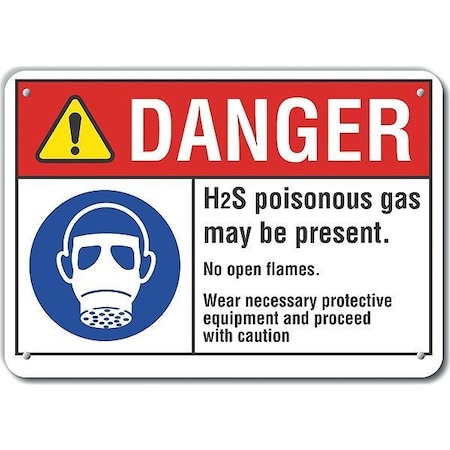 Lyle Decal, Danger H2S Poisonous, 10x7" LCU4-0099-NP_10X7