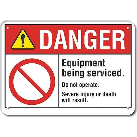 Lyle Plastic Machine & Operation Danger Sign, 10 in Height, 14 in Width, Plastic, Horizontal Rectangle LCU4-0105-NP_14X10