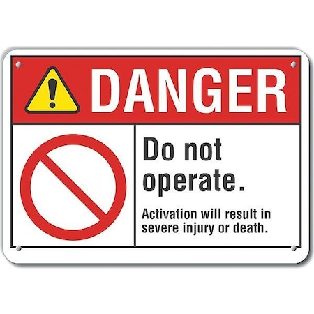 Lyle Danger Sign, 10 in Height, 14 in Width, Aluminum, Horizontal Rectangle, English LCU4-0107-NA_14X10