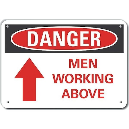 Lyle Danger, Men Working Above, 14 in W x 10 in H, Horizontal Rectangle, Aluminum, LCU4-0190-RA_14X10 LCU4-0190-RA_14X10