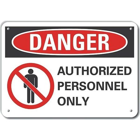 Lyle Decal, Plastic, Danger Authorized, 10 x 7", Header Background Color: Black, Red LCU4-0195-NP_10X7