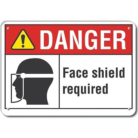 Lyle Plastic Face Mask Danger Sign, 10 in Height, 14 in Width, Plastic, Horizontal Rectangle, English LCU4-0180-NP_14X10