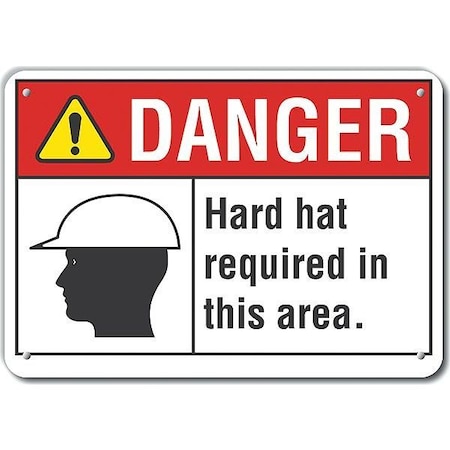 Lyle Danger Sign, 7 in Height, 10 in Width, Aluminum, Vertical Rectangle, English LCU4-0183-RA_10X7