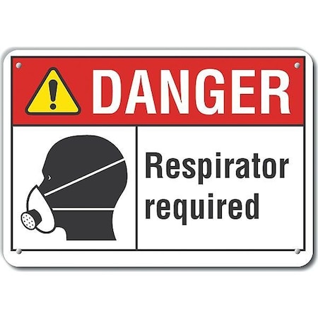 Lyle Reflalum Danger Respirator, 10"x7" LCU4-0184-RA_10X7