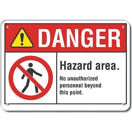 Lyle Danger Sign, 10 in Height, 14 in Width, Aluminum, Horizontal Rectangle, English LCU4-0141-NA_14X10