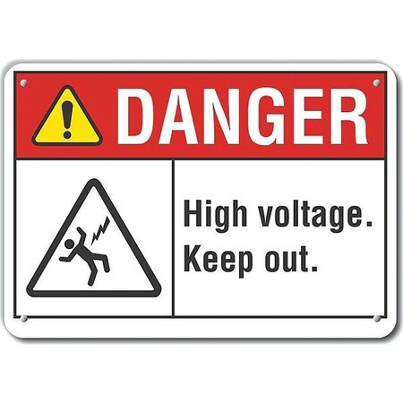 Lyle Decal, Danger High Voltage, Plastic, 14x10", LCU4-0153-NP_14X10 LCU4-0153-NP_14X10