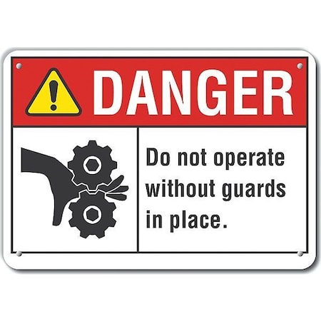Lyle Danger Sign, 7 in Height, 10 in Width, Plastic, Vertical Rectangle, English LCU4-0167-NP_10X7