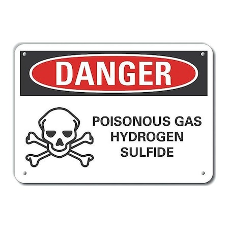 Lyle Reflective Poisonous Gas Danger Sign, 7 in H, 10 in W, Vertical Rectangle, LCU4-0222-RA_10X7 LCU4-0222-RA_10X7
