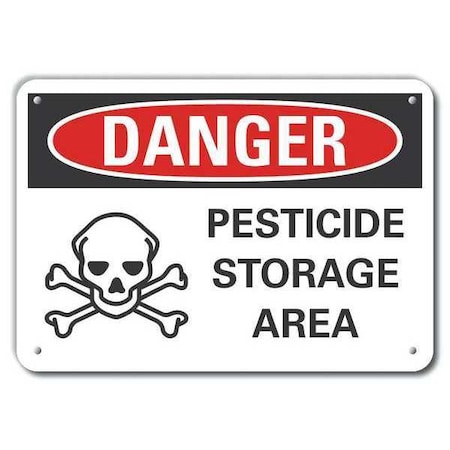 Lyle Reflective Pesticide Danger Sign, 7 in H, 10 in W, Vertical Rectangle, English, LCU4-0223-RA_10X7 LCU4-0223-RA_10X7
