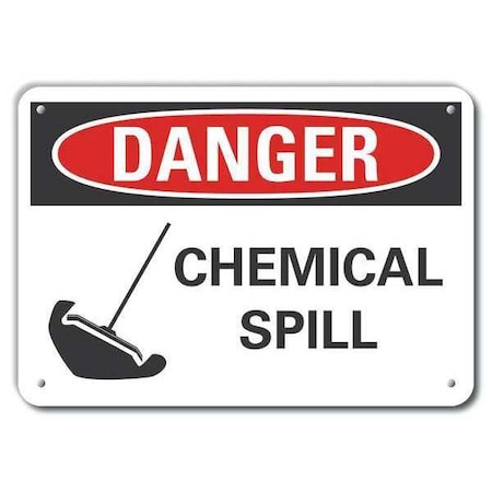 Lyle Plastic Chemicals Danger Sign, 7 in H, 10 in W, Vertical Rectangle, LCU4-0224-NP_10X7 LCU4-0224-NP_10X7