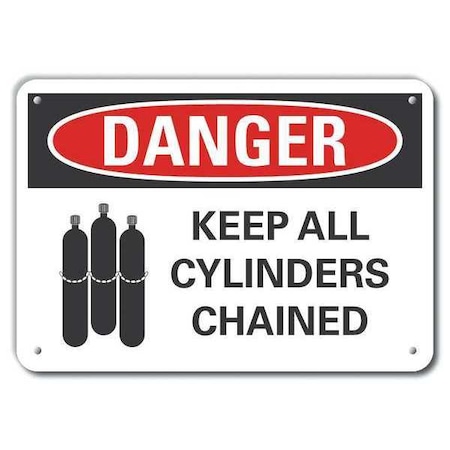 Lyle Plastic Cylinder Handling Danger Sign, 10 in H, 14 in W, Horizontal Rectangle, LCU4-0226-NP_14X10 LCU4-0226-NP_14X10